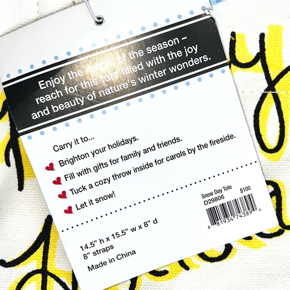 NWT - Large Snow Day Tote Bag - Picture 8 of 8